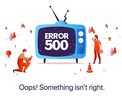 Error State for Freshservice 500 error empty screen empty state empty states emptystate error error 404 error 500 error message error page error state fixing glitch illustrator screen screen glitch television television glitch tv tv illustration