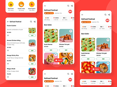 GoFood’s New Merchant Profile (Gojek) animation asphalt aloha design food delivery food design food product food ui gofood gojek gojek design merchant