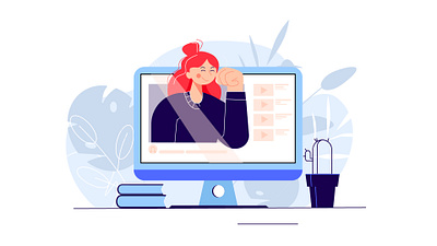 Videoblogger blogger illustration video