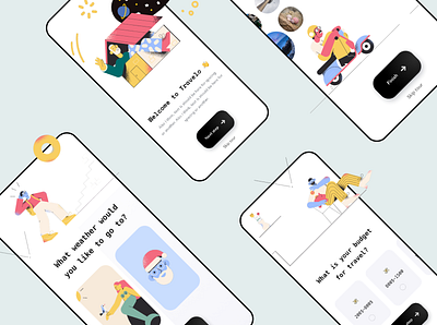Travel app visual concept app branding clean concept design illustration interface mobile ui ux