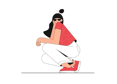 The Cool Girl 2d 2dillustration adobe illustrator coolgirl flat illustration flatdesign girl girl character girl illustration graphicart illustration illustrator