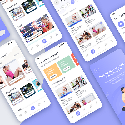 Fitness Club mobile app app design fitness app fitness club mobile ui ui user experience ux