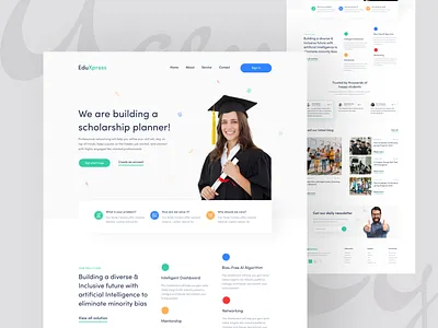 EduXpress - Education Scholarship Landing page Concept! 2k20 agency branding creative education scholarship education website eucation kshuvon3 landing page learning online learning scholarship typography ui ux uidesign user experience user interface web