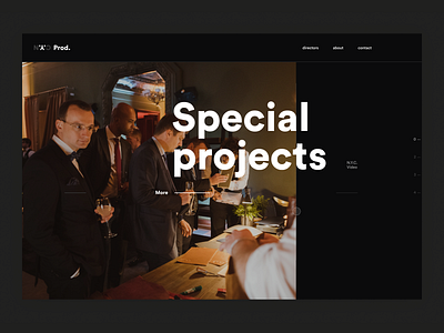 Video Production Website design grid header headers hero minimal production typogaphy ui ux video web website design