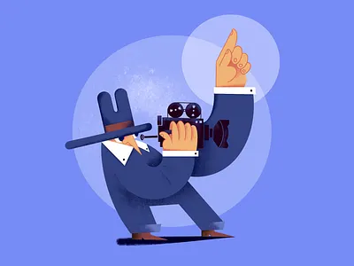 Serious cameraman camera character color digital digital illustration flat hat illustration ipadpro people procreate raster sketch