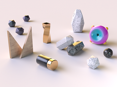 3d materials exploration 3d abject c4d cinema 4d illustration material texture