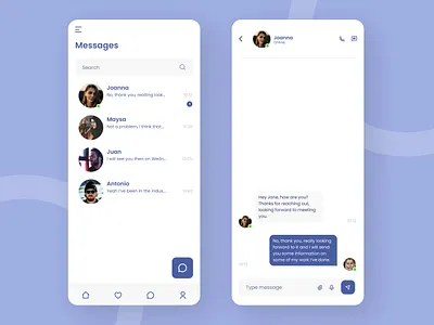 Direct Messaging app dailyui dailyuichallenge design direct messaging message messaging profile ui ux