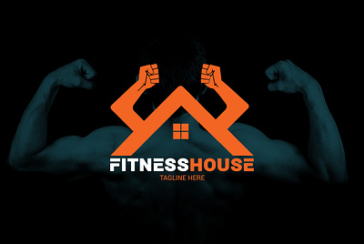 Fitness House Logo branding business logo creative fitness gym health house illustration letter logo realestate vector web