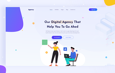 Digital Agency Header Exploration Page 2020 design agency awesome design design illustration top designer trending ui web design website design