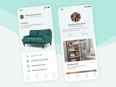 Kludge - Interiori Design in AR app app ui ux augmented reality augmentedreality card furniture furniture app interior interior architecture interior design mobile mobile design mobile ui profile ui ui app ui app design ui ux uiux