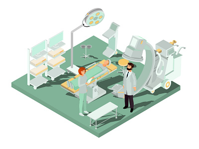 Clinic art character concept design flat illustration illustrator isometric medicine people vector