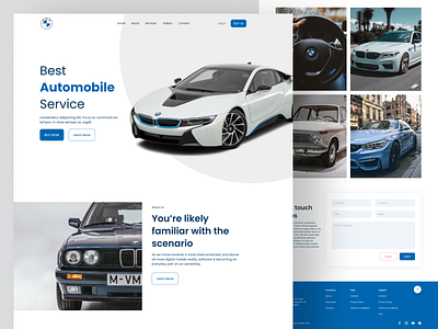 Automobile Landing Page Design app auto automotive bmw branding car design flat landing landing page logo minimal typography ui ux vehicle web website websites