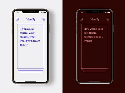 Convos – Dark Mode blue cards conversations product red simple ui ux