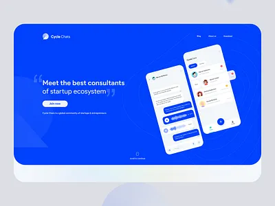 Cycle chats landing page design app design chat cycles iran landing logo message messenger tehran ui ux