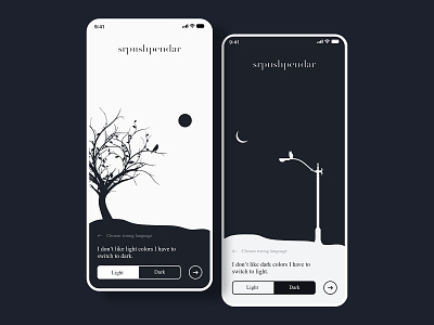 Dark Light Switch UI- Personal Resume App UI app app design dark flat illustration light minimal resume ui ux