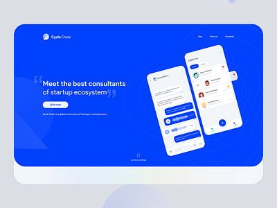 Cycle chats landing page design app design chat cycles iran landing logo message messenger tehran ui ux