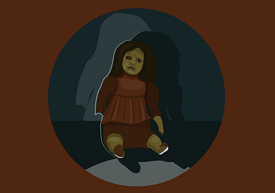 Old Doll blood dark doll illustration red scary weird weirdart