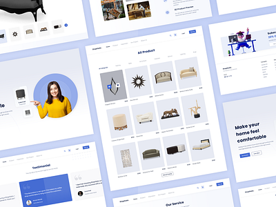Shopthetic - Furniture Landing page Website app clean clean ui design dribbble freelance freelancer furniture illustration uiux user experience user interface website