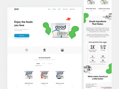 Design concept of Good culture buy cheese clean ui concept cottage design ecommerce minimalistic mobile product page redesign responsive design ui