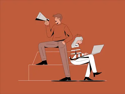 SPEAK UP!!! -- Illstration animation art character couple design editorial editorial design editorial illustration fff flat illustration illustrator lfl minimal vector