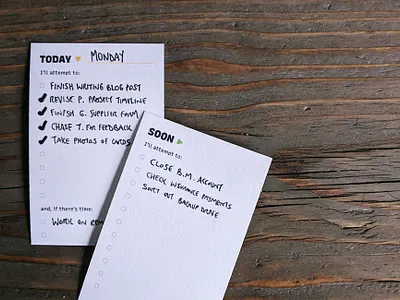 TODAY ▼ + SOON ▶ gtd print print design productivity