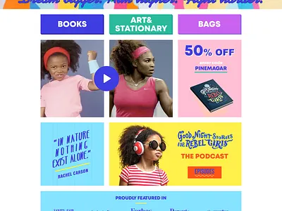 Rebel Girls branding design illustration shopify ui ux web website