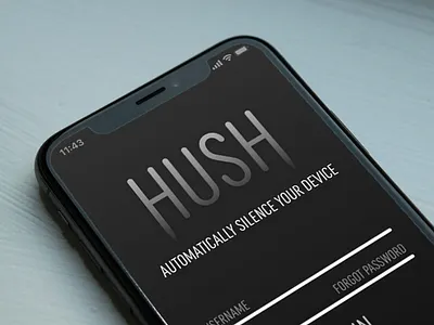 HUSH: Automatically Silence Your Device adobe adobe photoshop adobexd app app design application branding logo ui ux design