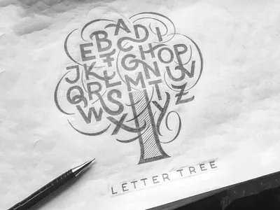Lettertree flourishes lettering sketch