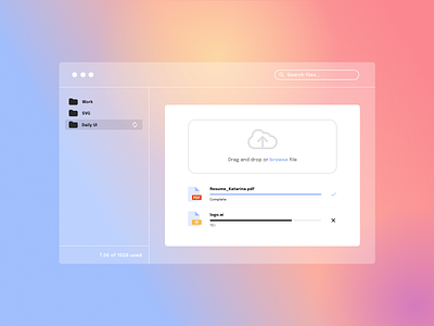 DAILY UI 031 - FILE UPLOAD cloud cloud app colors daily ui daily ui 31 dailyui dailyui031 dailyuichallenge design file manager file sharing file ui file upload files ui ui design ui ux uploader uploading