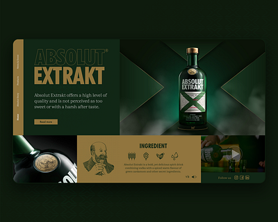 Daily Ui #1 ABSOKUT EXTRAKT branding concept design design graphicdesign landing page ui uidesign userinterface ux website design