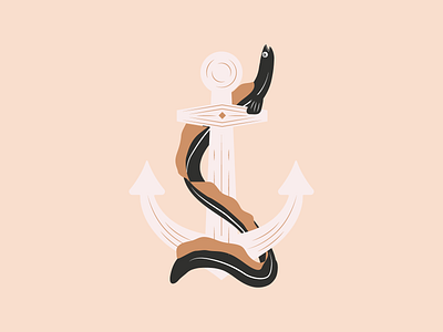 Slippery // Vectober 2020 // 12 adobe illustrator anchor eel illustration inktober inktober2020 slippery vectober vectober2020