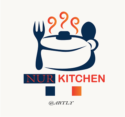 logo for " nue kitchen" design illustration logo vector vector art