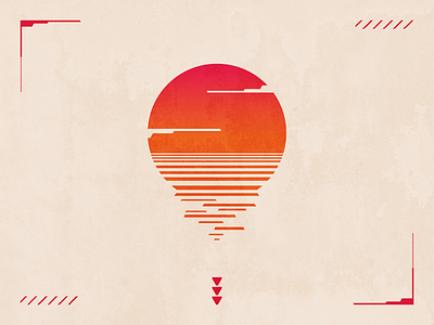 Red Sun cyberpunk design graphicdesign vector