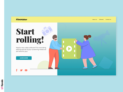 Video Software website daily ui dailyui figma film homepage illustration illustrations kavala landing page software ui ui design uiux video