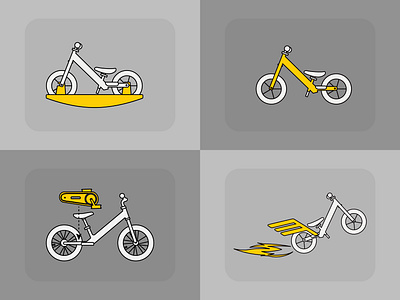 Strider® Bike Icons balancebike bike branding graphicdesign icon design icons iconset illustrator strider strider bikes vector website icons