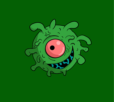 virus cartoon alien aliens bacteria cartoon cartoon character concept corona cute design evil flu green illustration micro organisme monster pandemic vector virus