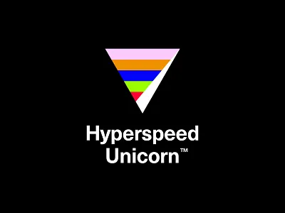 Hyperspeed Unicorn color design logo logodesign mark rainbow simple speed symbol unicorn vector
