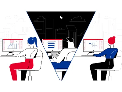 Employees Rights 02 animation character design employees flat illustration minimalist vector workers