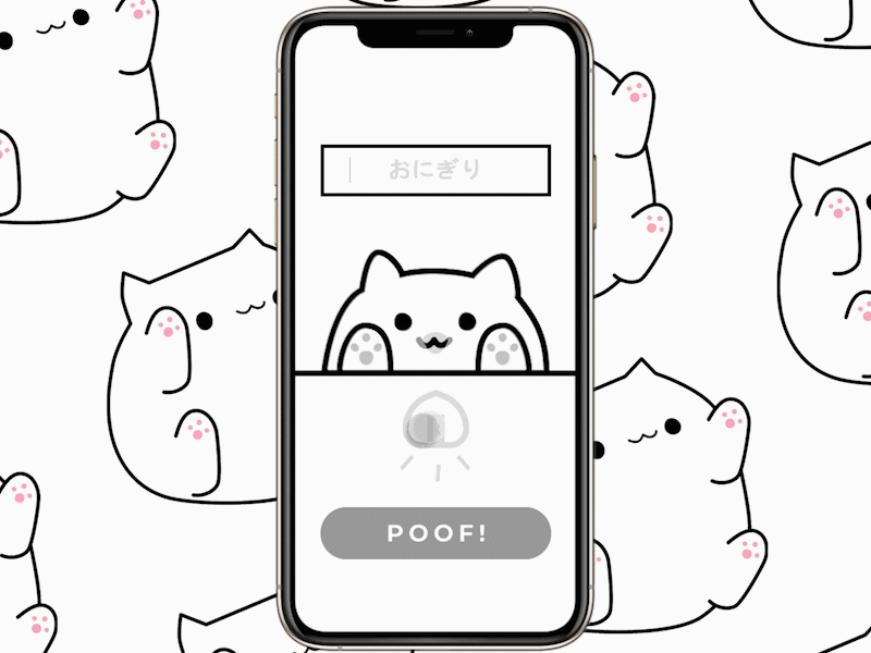 Give Bongo Cat Food Animated in Figma animate animated animation bongo cat cats concept cute figma icon illustration interaction meme memes mobile onigiri smart ui ui design ux