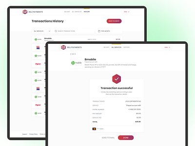 Bill Payments App app ui bills list payments success transaction ui utilities ux web