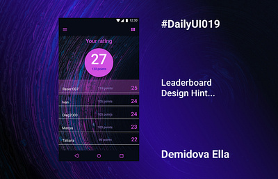 Leaderboard, Dailyui019 app daily ui 019 daily ui 19 dailyui dailyui019 dailyui19 design leaderboard leaderboards ux ui uxdesign