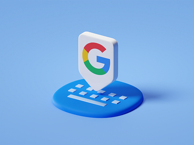 Gboard render b3d blender gboard google icon isometric