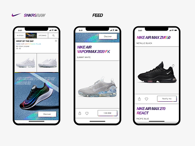 Nike SNKRS RAW — Brutalist approach of NIKE SNKRS App branding design ui ui design ux ux design uxui