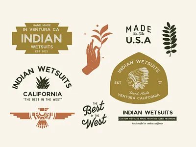 Indian Wetsuits Branding bohemian brand identity branding illustration logo logo design surf