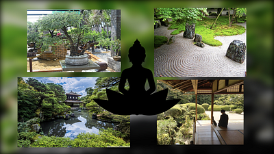 Moodboard of the day 10/12 bonsai buddha garden moodboard moodboardoftheday nature zen