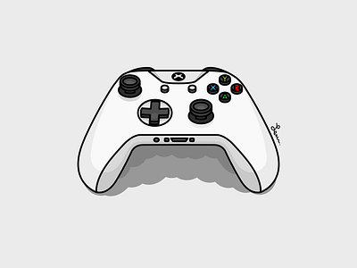 Xbox ONE Controller 🎮 2d artwork controller design dribbble flat gaming illustration lineart vector white xbox xbox one xboxcontroller xboxone