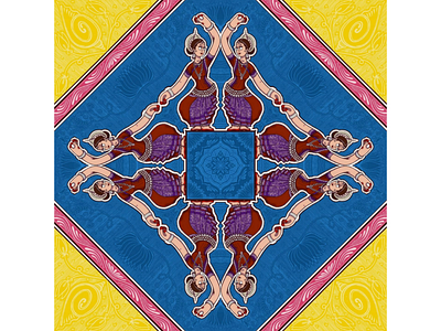 Odissi Mandala character design folksy design illustrations indian aesthetics indian classical dance indian folk art mandala design patachitra katha procreate