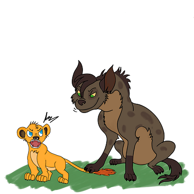 Simba and Hyena doodle hyena illustration illustrations illustrator lionking simba