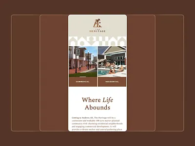 The Heritage Responsive Design branding design home page logo real estate responsive design ui ux website