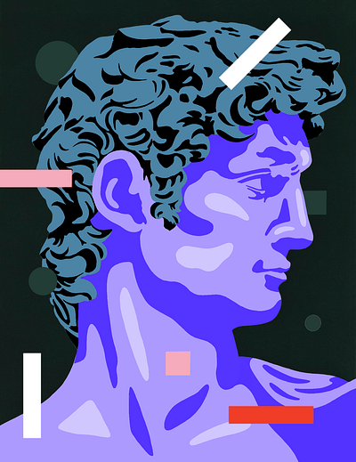 David david illustration michelangelo portrait